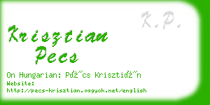 krisztian pecs business card